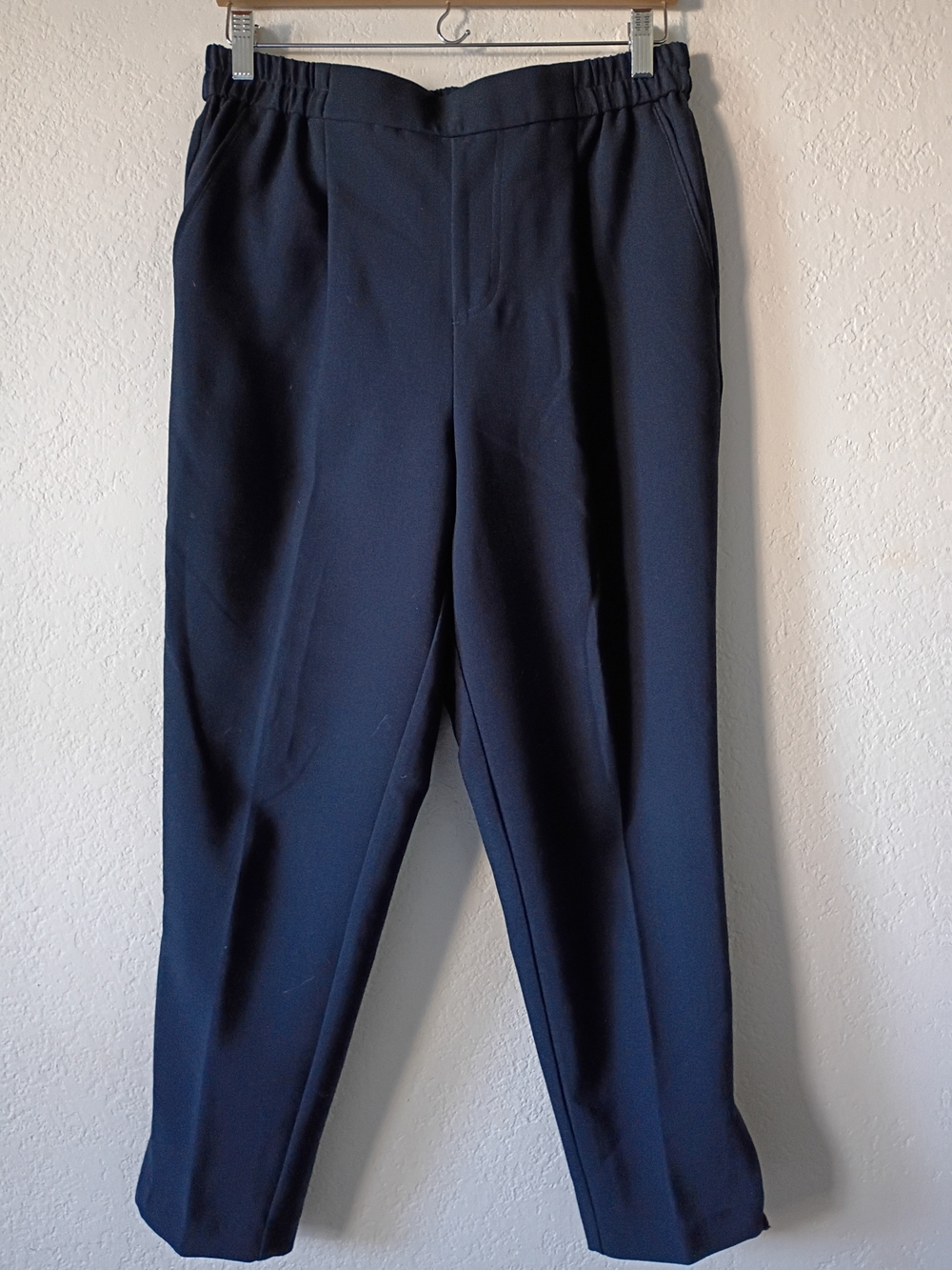 Anthropologie Women's Copley Tapared Navy Elastic-Waist Dress Pants Size S
